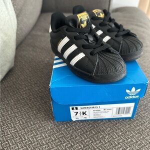 Adidas Kids Superstar Black Shoes